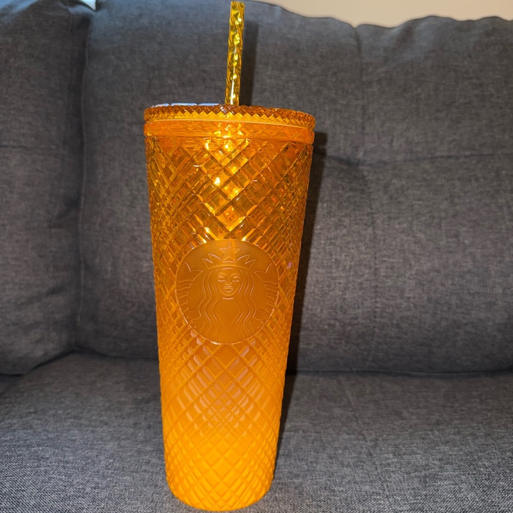 Starbucks Textured Amber Tumbler with Straw